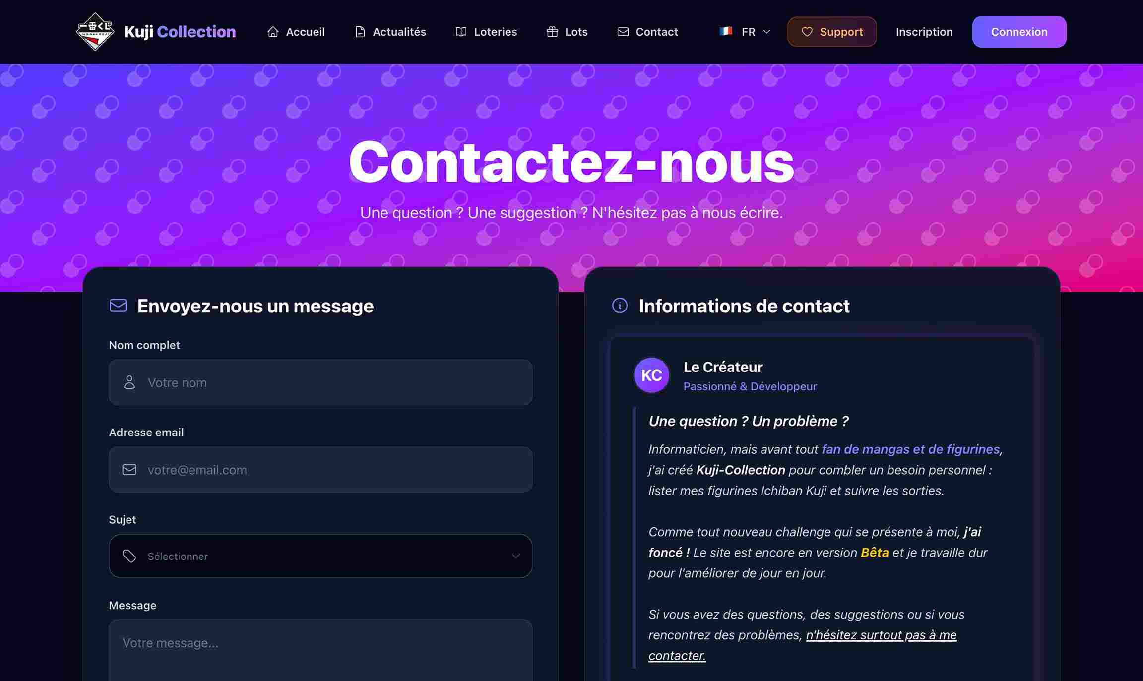 Formulaire de contact