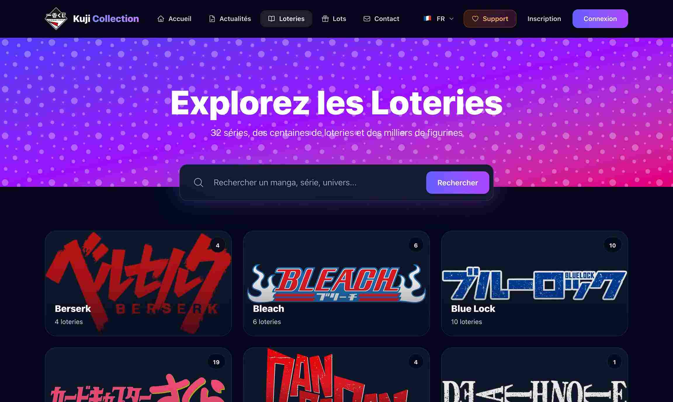 Liste des loteries par manga